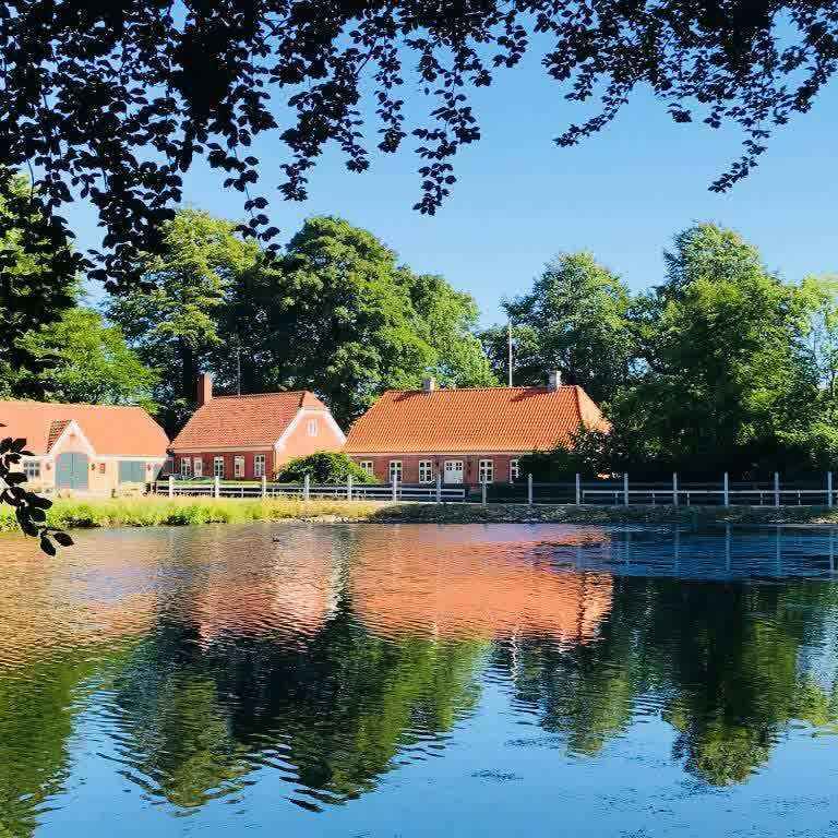 Letbæk Mølle historic house by the mill pond in Tistrup, Denmark